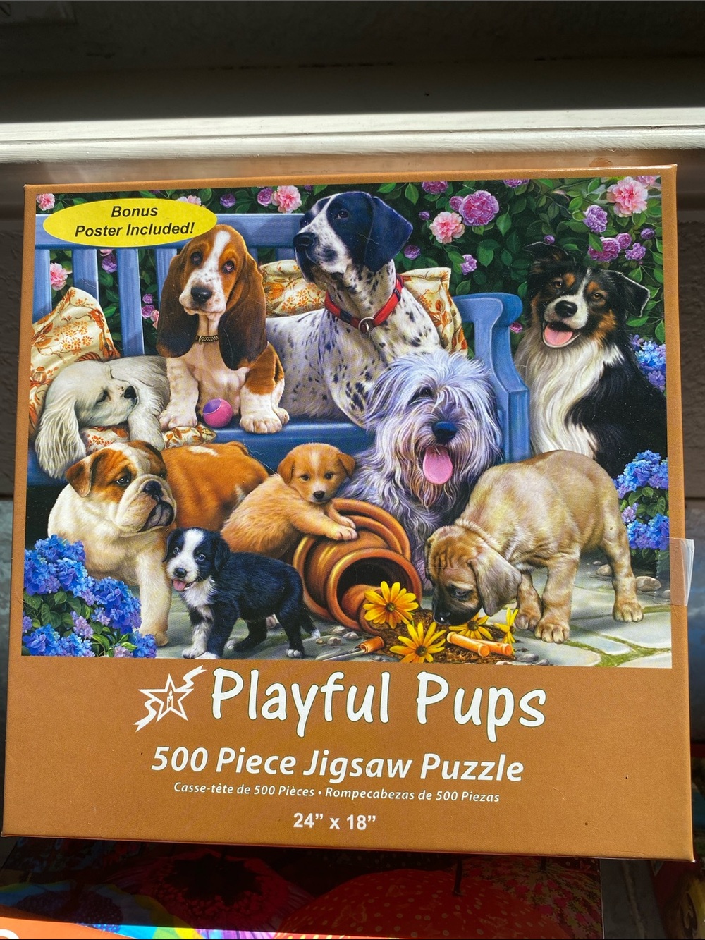 Playful Pups 500-Piece Jigsaw Puzzle - Colorful Puppy Art
